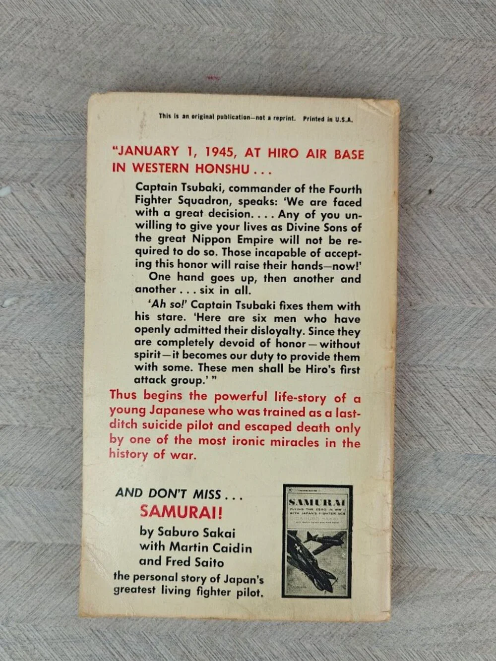 Kamikaze Yasuo Kuwahara & Gordon T. Allred Paperback 1965 World War II